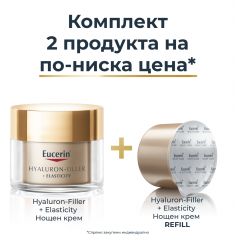 Eucerin Hyaluron-Filler + Elasticity Нощен крем 50 ml + Пълнител 50 ml