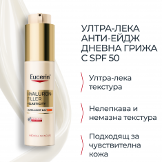 Eucerin® Hyaluron-Filler + Elasticity SPF50 Ултралека дневна грижа 50 ml