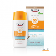 Eucerin Hydro Protect SPF50+ Слънцезащитен ултралек флуид за лице - Тъмен 50 ml
