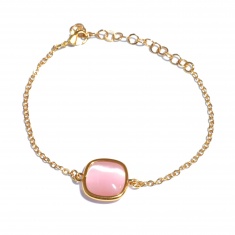 FARMA BIJOUX Гривна с естествен розов кварц 15/20 cm