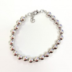 FARMA BIJOUX Гривна сребърна с хромирани перли 2CROM