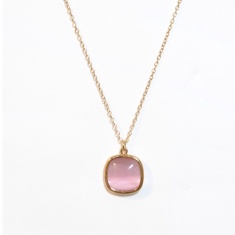 FARMA BIJOUX Колие от естествен розов кварц Glamour Collection 40/45 cm