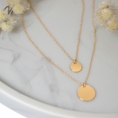 FARMA BIJOUX Колие с двойна плочка Glamour Collection 35/40 cm