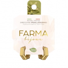 FARMA BIJOUX Обеци златен осмоъгълен обръч 15 mm