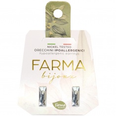 FARMA BIJOUX Обици багета 12х4 mm кристал 16С01