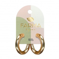 FARMA BIJOUX Обици гладки халки 32х30 mm, златни WOW14