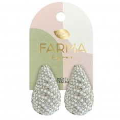 FARMA BIJOUX Обици кристална капка 35 mm WOW12