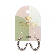 FARMA BIJOUX Обици плоски халки 25 mm, сребърни CS01