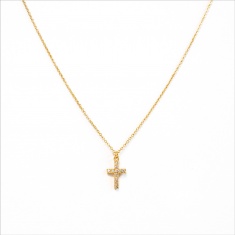 FARMA BIJOUX Златно колие кръст с кристали Glamour Collection 45/48 cm
