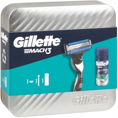 Gillette Mach3 Самобръсначка + Series Sensitive Гел за бръснене за чувствителна кожа 75 ml + Кутия