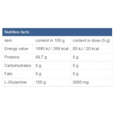 Glutamine Powder / Fermented / 0.300 gr