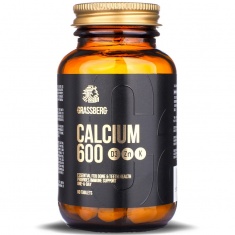 GRASSBERG Calcium 600 + D3 + Zn + K - Калций, Витамин Д, К и Цинк | 60 tabs