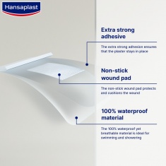 Hansaplast Aqua Protect пластири XL 6 cm х7 cm х5 броя