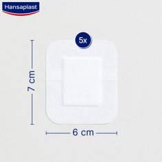 Hansaplast Sensitive пластири XL 6 cm х7 cm х5 броя