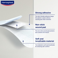 Hansaplast Sensitive пластири XL 6 cm х7 cm х5 броя