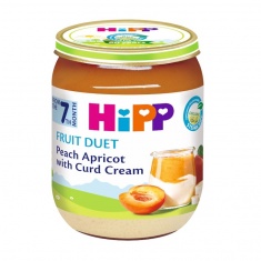 Hipp 5470 Био Пюре плодов дует праскови и кайсии с извара 160 гр.