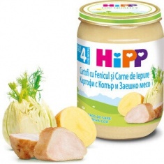 Hipp 6173 Био Пюре от картофи с копър и заешко месо 190 гр.