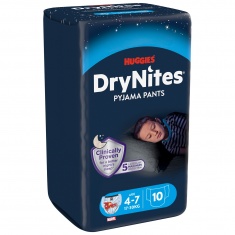 Huggies DryNites Гащи-пижама 4-7г (17-30 kg) х10 броя СИН