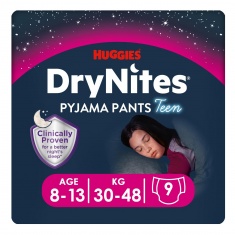Huggies DryNites Гащи-пижама 8-13г (30-48 kg) х9 броя РОЗОВ