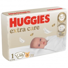 Huggies Екстра Кеър пелени 1 (2-5 kg) х50 броя