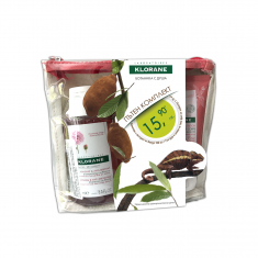 Klorane Травъл сет Шампоан с екстракт от Божур 100 ml + Гел душ и мляко за тяло цвят от Хибискус 75 ml