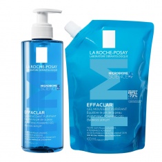 La Roche-Posay Effaclar +M Почистваща гел-пяна за лице 400 ml + Гел-пяна в ЕКО опаковка 400 ml