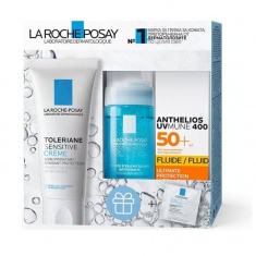 La Roche-Posay Toleriane Sensitive Крем 40 ml + Physiological Мицеларна вода-пяна 50 ml + Anthelios UVMune 400 SPF50+ Флуид 15 ml + Cicaplast B5 Серум 2 ml