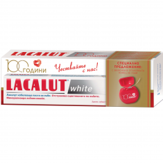 Lacalut White Избелваща паста за зъби 75 ml + Конец за зъби
