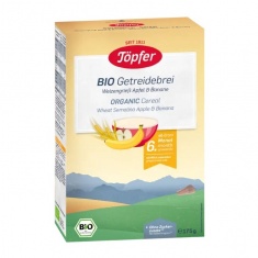 Lactana Безмлечна био каша с пшеничен грис, ябълка и банан 175 g