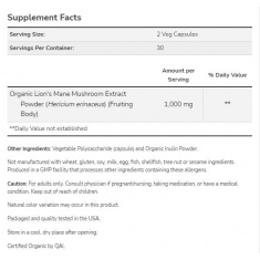 Lion's Mane 500 mg | Made with Organic Lion's Mane Mushrooms