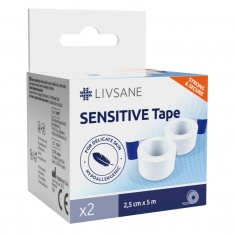 Livsane Sensitive Прикрепваща ролка 2,5 cm x5 m - 2 броя
