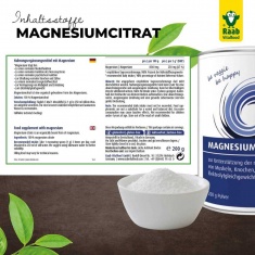 МАГНЕЗИЙ Цитрат / MAGNESIUM Citrate – Raab Vitalfood (200 гр)