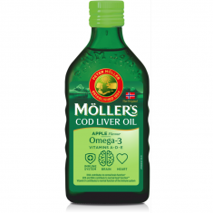 Mоller's Рибено масло от черен дроб на треска - зелена ябълка 250 ml
