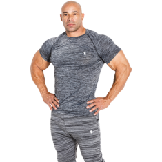 Мъжка тениска с къс ръкав / T-shirt 01 LM Compression Dark Grey
