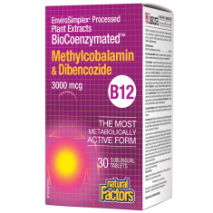 Natural Factors BioCoenzymated Витамин В12 (метилкобаламин, дибенкозид) 3000 mcg x30 таблетки