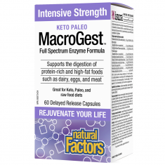Natural Factors MacroGest™ Keto Paleo Full Spectrum Ензимна формула 206 mg x60 капсули
