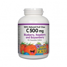 Natural Factors Витамин C 500 mg с вкус на горски плодове х90 дъвчащи таблетки