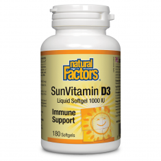 Natural Factors Витамин D3 1000 IU х180 софтгел капсули