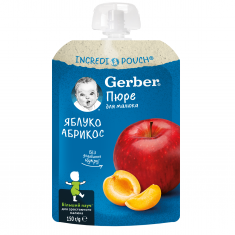 Nestle Gerber Пауч ябълка и кайсия 150g от 6-тия месец