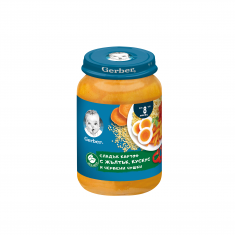 Nestle Gerber Пюре от сладък картоф с жълтък, кускус и червени чушки 8м+ 190 g