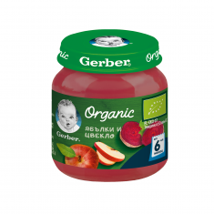 Nestle Organic Пюре от ябълки и цвекло от 6-ия месец 125 g