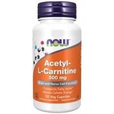Now - Acetyl L-Carnitine 500 Мг - 50 Капсули