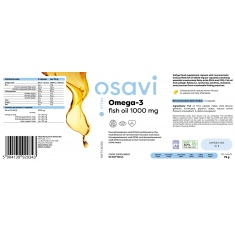 Omega 3 Fish Oil 1000 mg / Lemon Flavor x 60 капсули