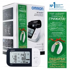 Omron M7 Intelli IT Автоматичен апарат за кръвно налягане + адаптер + ПОДАРЪК масажор