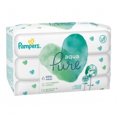 Pampers Pure Aqua Мокри кърпи 3х48 броя
