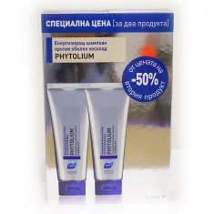 Phyto Дуо комплект Phytolium - Енергизиращ шампоан против обилен и постоянен косопад за мъже 2 х125 мл