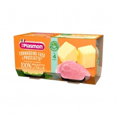 Plasmon 0850 Пюре топено сирене с прошуто 4+м 2 бр. х80 ml