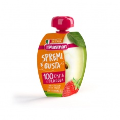 Plasmon 2461 Плодова закуска - ябълка и ягода 12+м 100 ml