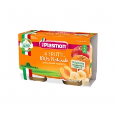 Plasmon 2606 Пюре - плодов микс 6+м 2 бр. х104 ml