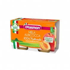 Plasmon 2608 Пюре - кайсия с ябълка 6+м 2 бр. х104 ml